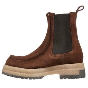 CALIA Women's Samie Moc Toe Pull On Leather Boots Brown Size 7